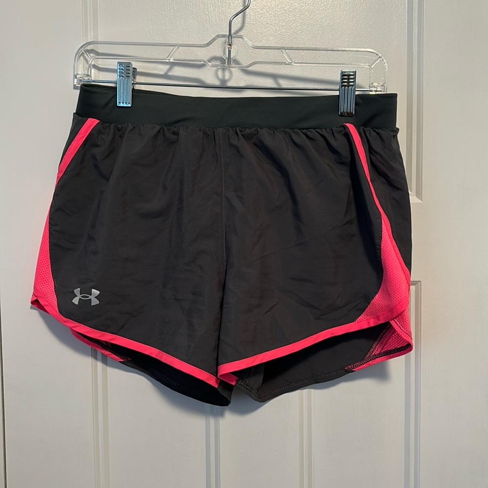 Under Armour Gray and Pink Heat Gear Shorts Size Small